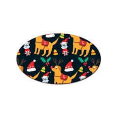 Funny Christmas Pattern Background Sticker Oval (100 Pack) by Ket1n9