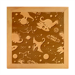 Space Theme Art Pattern Design Wallpaper Wood Photo Frame Cube by Vaneshop