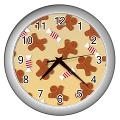 Gingerbread Christmas Time Wall Clock (silver) by Pakjumat