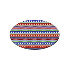 Christmas-color-stripes Pattern Sticker (oval) by Amaryn4rt