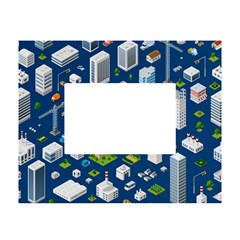 Isometric-seamless-pattern-megapolis White Tabletop Photo Frame 4 x6  by Amaryn4rt
