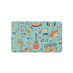 Seamless-pattern-musical-instruments-notes-headphones-player Magnet (name Card) by Amaryn4rt