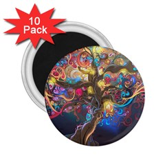 Psychedelic Tree Abstract Psicodelia 2 25  Magnets (10 Pack)  by Modalart