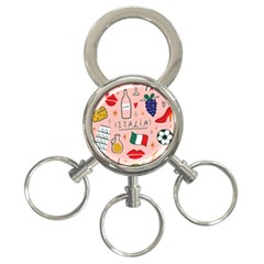 Food Pattern Italia 3-ring Key Chain by Sarkoni