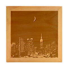Skyline Photography Of Buildings Wood Photo Frame Cube by Modalart