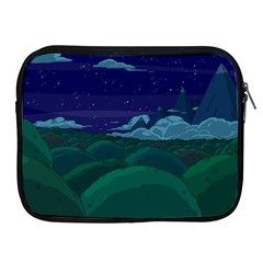 Adventure Time Cartoon Night Green Color Sky Nature Apple Ipad 2/3/4 Zipper Cases by Sarkoni