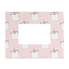 Pattern Pink Cute Sweet Fur Cats White Tabletop Photo Frame 4 x6  by Sarkoni