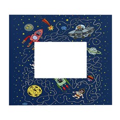Cat Cosmos Cosmonaut Rocket White Wall Photo Frame 5  X 7  by Grandong
