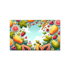 Fruits Sweet Papaya Orange Pattern Sticker Rectangular (100 Pack) by Ravend