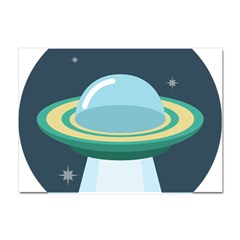 Illustration Ufo Alien  Unidentified Flying Object Crystal Sticker (a4) by Sarkoni