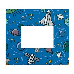 About Space Seamless Pattern White Wall Photo Frame 5  X 7  by Hannah976
