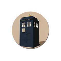Tardis Doctor Who Minimal Minimalism Magnet 3  (round) by Cendanart