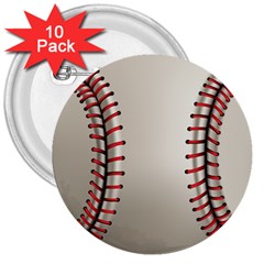 Baseball 3  Buttons (10 Pack)  by Ket1n9