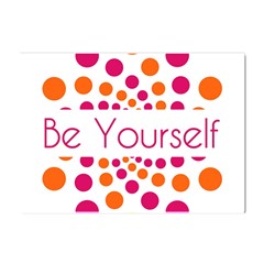 Be Yourself Pink Orange Dots Circular Crystal Sticker (a4) by Ket1n9