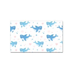 Seamless Pattern With Cute Sharks Hearts Sticker (rectangular) by Ket1n9