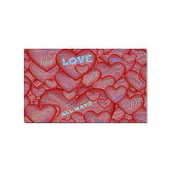 Love Hearts Valentine Red Symbol Sticker Rectangular (100 Pack) by Paksenen