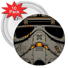 Stormtrooper 3  Buttons (10 Pack)  by Cendanart