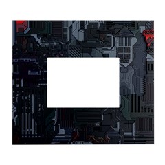 Abstract Tech Computer Motherboard Technology White Wall Photo Frame 5  X 7  by Cemarart