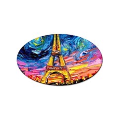 Eiffel Tower Starry Night Print Van Gogh Sticker Oval (10 Pack) by Maspions
