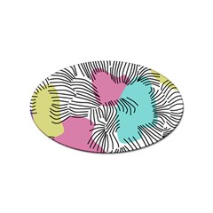 Lines Line Art Pastel Abstract Multicoloured Surfaces Art Sticker Oval (10 Pack) by Maspions