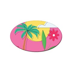 Ocean Watermelon Vibes Summer Surfing Sea Fruits Organic Fresh Beach Nature Sticker Oval (10 Pack) by Maspions