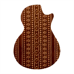 Background Art Pattern Design Guitar Shape Wood Guitar Pick Holder Case And Picks Set by Bedest