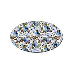 Blue Flowers Sticker Oval (10 Pack) by DinkovaArt