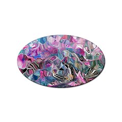 Pink Swirls Flow Sticker Oval (100 Pack) by kaleidomarblingart