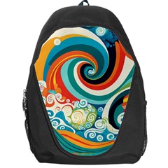 Waves Ocean Sea Abstract Whimsical Backpack Bag by Maspions