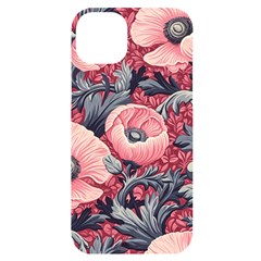 Vintage Floral Poppies Iphone 14 Plus Black Uv Print Case by Grandong
