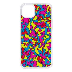 Colorful-graffiti-pattern-blue-background Iphone 14 Plus Tpu Uv Print Case by designsbymallika