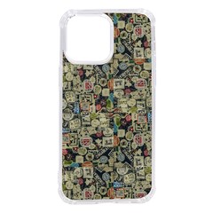 Sticker Collage Motif Pattern Black Backgrond Iphone 14 Pro Max Tpu Uv Print Case by dflcprintsclothing
