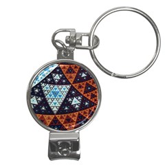 Fractal Triangle Geometric Abstract Pattern Nail Clippers Key Chain by Cemarart