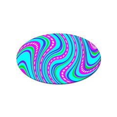 Swirls Pattern Design Bright Aqua Sticker Oval (100 Pack) by Ndabl3x